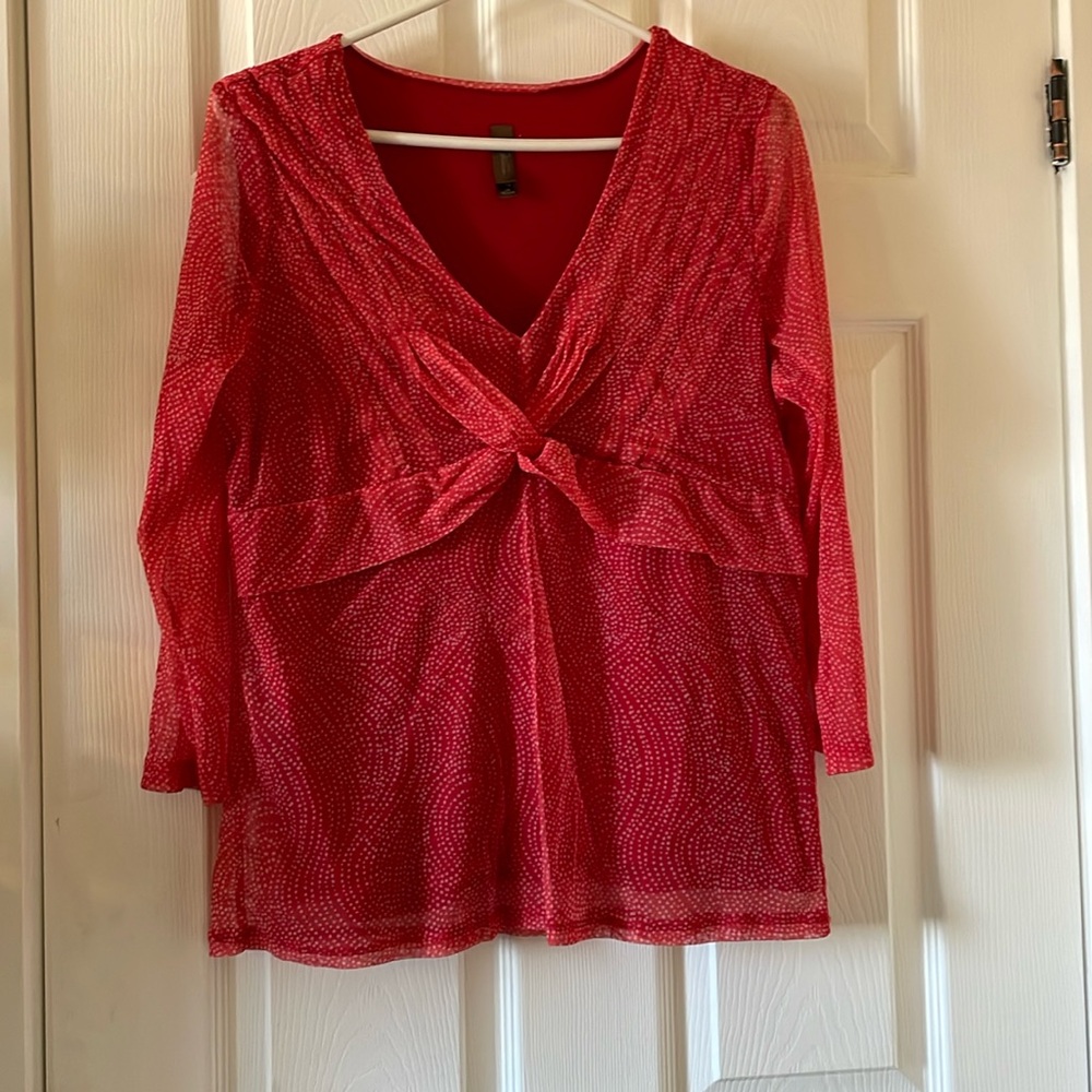 Jessica mesh overlay red white dot pinup rockabilly top
